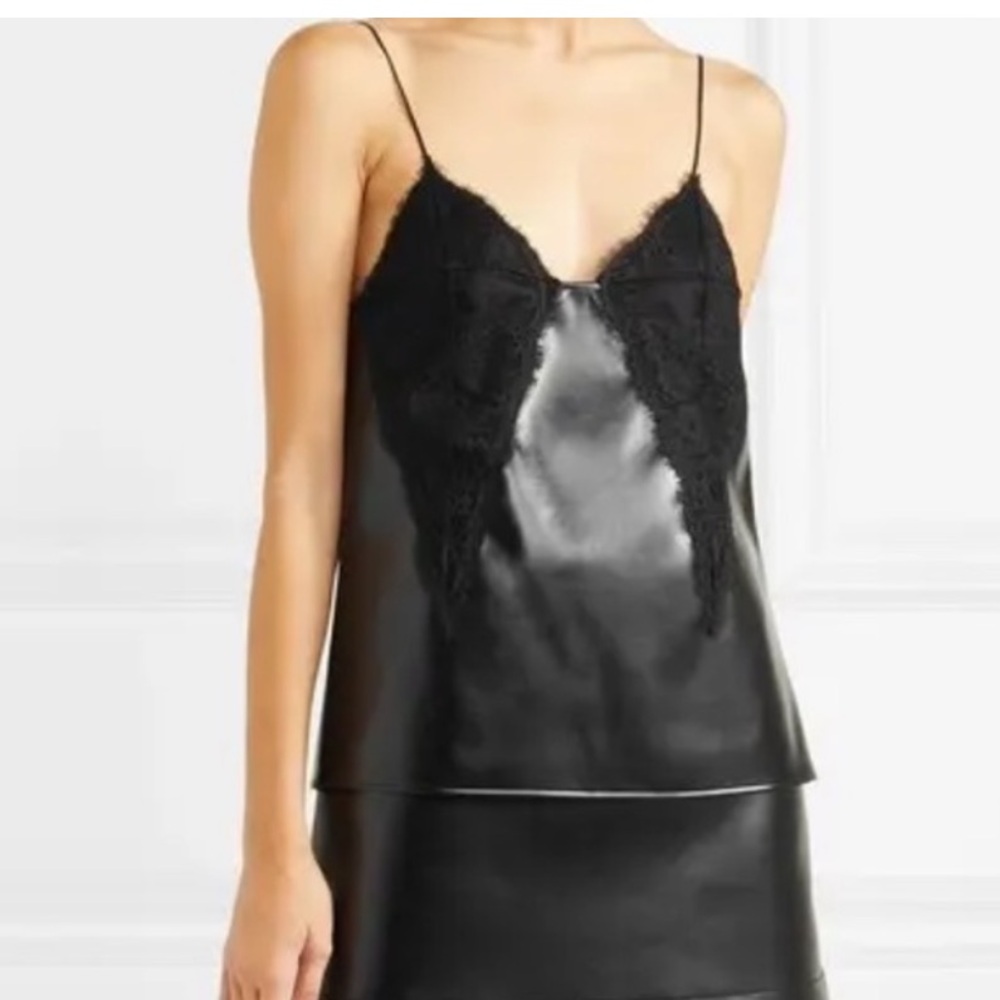 Philosophy black lace and leather tank top NEW WITH TAGS AND HANGER